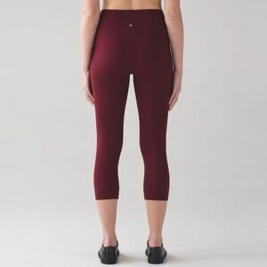LULULEMON Align Crop Leggings 19 inch Womens Size 4 Burgundy Style W6HGRS